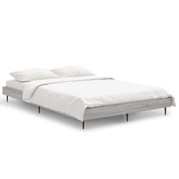 vidaXL Estructura de cama madera de ingenier&iacute;a gris Sonoma 120x190 cm