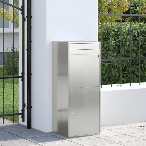 vidaXL Caja de entrega de paquetes con puerta Negro 41 x 38 x 103 cm