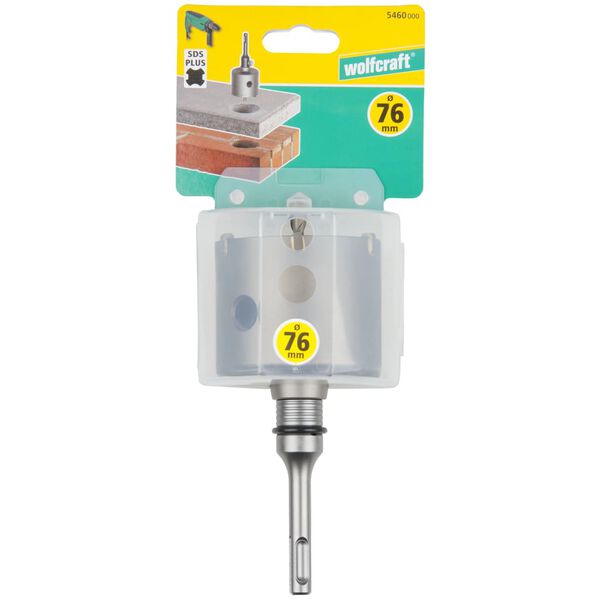 wolfcraft Corona hueca con mandril 76 mm 5460000