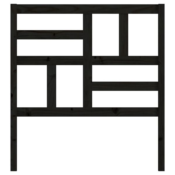 vidaXL Cabecero de cama madera maciza de pino negro 96x4x104 cm