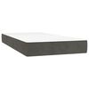 vidaXL Cama box spring colch&oacute;n y LED terciopelo gris oscuro 100x200 cm
