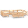 vidaXL Juego de muebles de jard&iacute;n 12 piezas madera maciza de pino