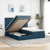 vidaXL Estructura de cama otomana colchones terciopelo azul oscuro
