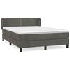 vidaXL Cama box spring con colch&oacute;n terciopelo gris oscuro 140x200 cm