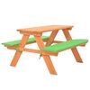 vidaXL Mesa de p&iacute;cnic para ni&ntilde;os con bancos madera abeto 89x79x50 cm