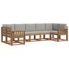 vidaXL Conjunto de sof&aacute;s de exterior 7 pcs Gris Natural y Claro