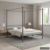 vidaXL Estructura de cama con dosel sin colchón metal gris 160x200 cm