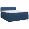 vidaXL Cama box spring con colch&oacute;n con cabecera Azul 200 x 200 cm Tela