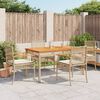 vidaXL Set comedor de jard&iacute;n 5 pzas con cojines rat&aacute;n sint&eacute;tico beige