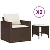 vidaXL Set de sof&aacute;s de jard&iacute;n 4 pzas y cojines rat&aacute;n sint&eacute;tico marr&oacute;n