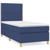vidaXL Cama box spring con colch&oacute;n tela azul 80x200 cm