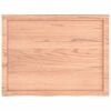 vidaXL Encimera baño madera maciza tratada marrón claro 80x60x(2-6) cm