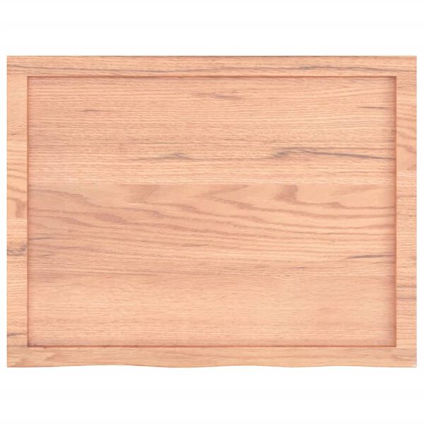 vidaXL Encimera baño madera maciza tratada marrón claro 80x60x(2-6) cm