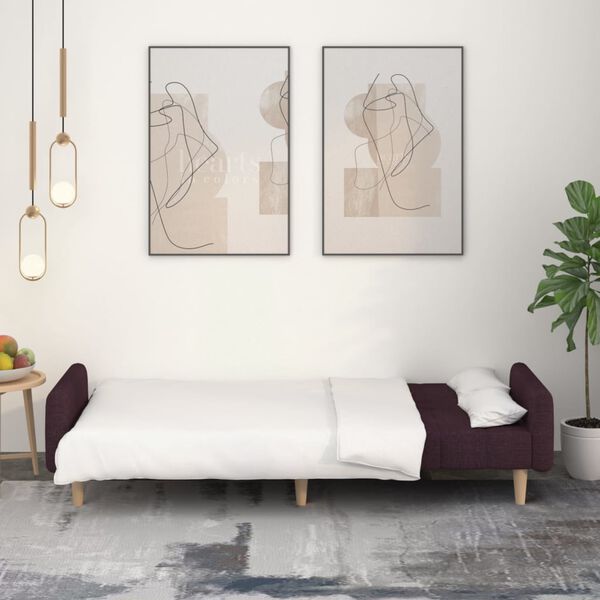 vidaXL Sof&aacute; cama de 2 plazas tela morado