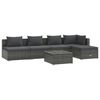 vidaXL Set de muebles de jard&iacute;n 6 pzas y cojines rat&aacute;n sint&eacute;tico gris
