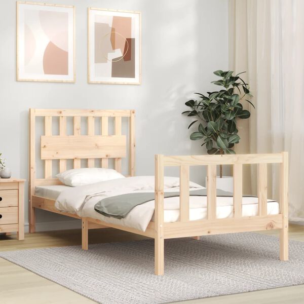 vidaXL Estructura de cama sin colch&oacute;n madera maciza de pino 90x200 cm