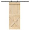 vidaXL Puerta corredera con herrajes madera maciza de pino 95x210 cm