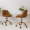 vidaXL Sillas de comedor giratorias 2 uds terciopelo marr&oacute;n