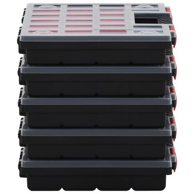 vidaXL Cajas de accesorios 5 unidades polipropileno 34,5x25x5 cm