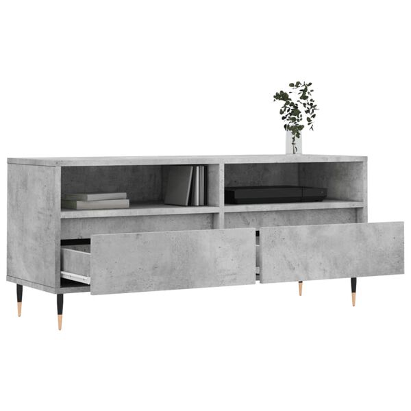 vidaXL Mueble de TV madera contrachapada gris hormig&oacute;n 100x34,5x44,5cm