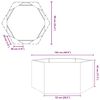 vidaXL Jardinera hexagonal de acero inoxidable 104x90x45 cm