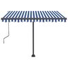 vidaXL Toldo de pie autom&aacute;tico azul y blanco 350x250 cm