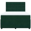 vidaXL Cama box spring con colch&oacute;n terciopelo verde oscuro 160x200 cm