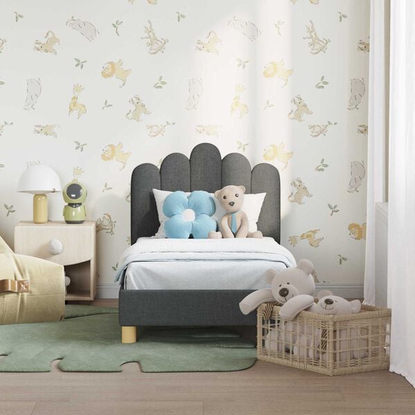 vidaXL Estructura de cama para ni&ntilde;os peque&ntilde;os con cabecera Gris oscuro