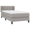 vidaXL Cama box spring con colch&oacute;n tela gris claro 90x200 cm