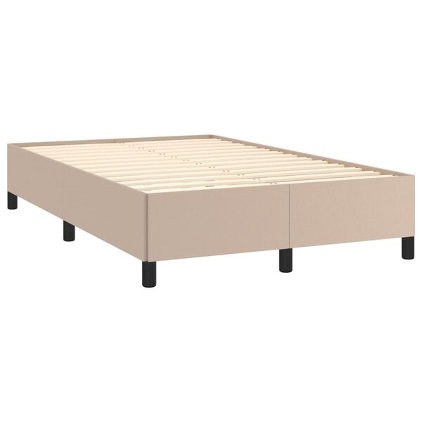vidaXL Estructura cama sin colch&oacute;n cuero sint&eacute;tico capuchino 120x190cm