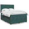vidaXL Cama box spring con colch&oacute;n terciopelo verde oscuro 140x200 cm