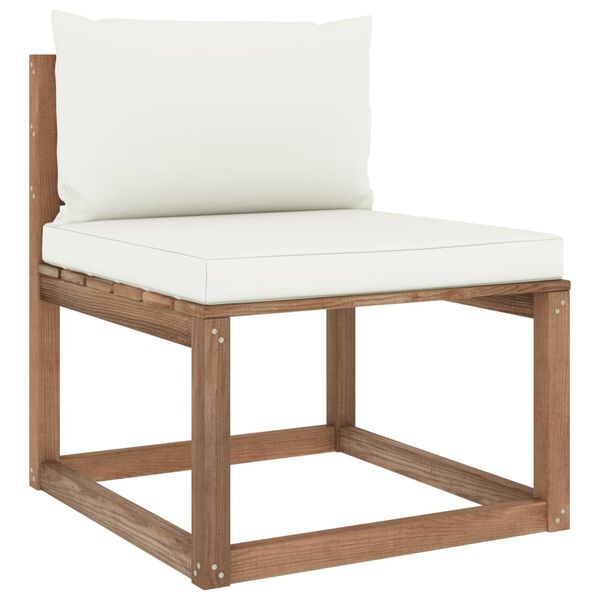 vidaXL Muebles de jard&iacute;n de palets 6 pzs con cojines madera impregnada