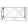 vidaXL Mesa de centro acero inoxidable y vidrio plateado 80x80x40 cm