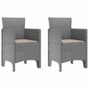 vidaXL Conjunto de Comedor de Jardín 3 pcs Gris Claro Ratan Polt