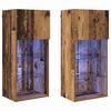 vidaXL Gabinetes para TV Montados en la Pared 2 uds. Madera vieja