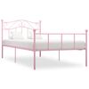 vidaXL Estructura de cama sin colch&oacute;n metal rosa 90x200 cm