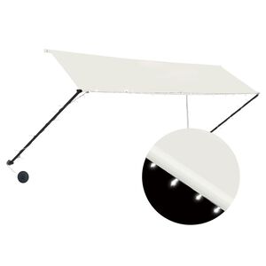 vidaXL Toldo retr&aacute;ctil con LED color crema 350x150 cm