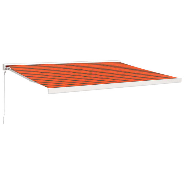 vidaXL Toldo retr&aacute;ctil aluminio y tela naranja y marr&oacute;n 4,5x3 m