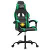vidaXL Silla gaming giratoria cuero sintético negro y verde
