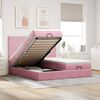 vidaXL Estructura de cama otomana colchones terciopelo rosa 180x200cm