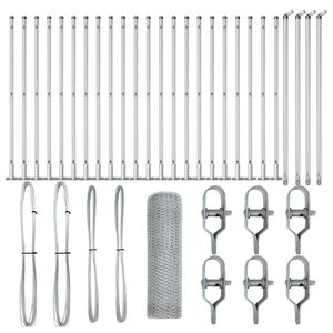 vidaXL Poste de Valla Plateado