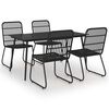 vidaXL Juego de comedor para jard&iacute;n 5 piezas rat&aacute;n sint&eacute;tico y vidrio