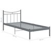 vidaXL Estructura de cama sin colch&oacute;n metal gris 100x200 cm