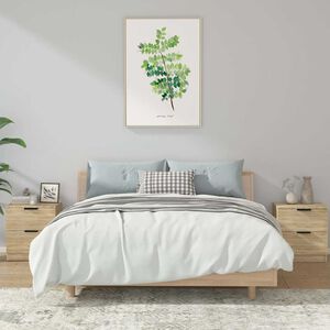 vidaXL Mesita de noche 2 uds madera contrachapada color roble Sonoma