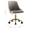 vidaXL Silla de comedor giratoria de terciopelo gris claro