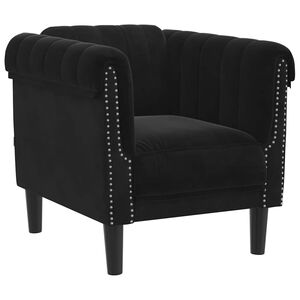 vidaXL Sill&oacute;n de terciopelo negro