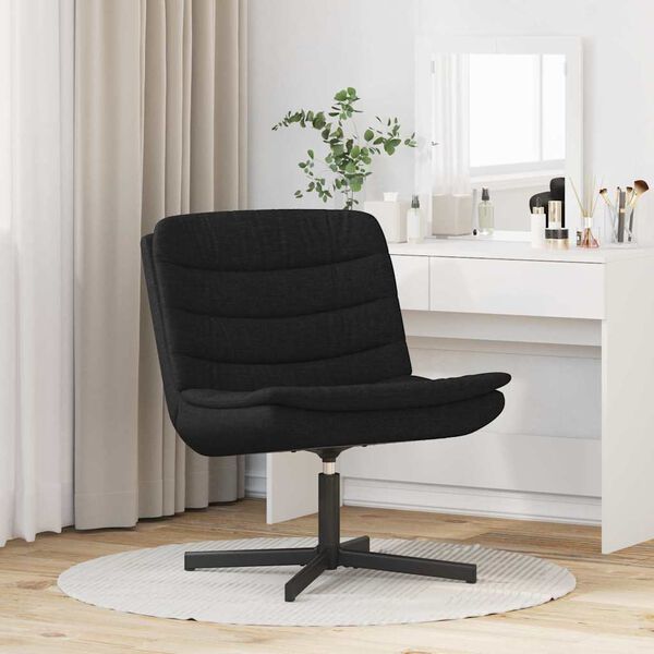 vidaXL Silla giratoria Negro 63 x 75 x 76 cm tela