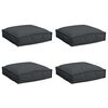 vidaXL Coj&iacute;n 4 pcs Negro 40 x 40 x 8 cm Tela Oxford