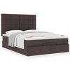 vidaXL Estructura cama otomana colch&oacute;n tela marr&oacute;n oscuro 140x190cm