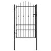 vidaXL Puerta de cerca ASTEN 100 x 150 cm Metal Negro Con cerradura